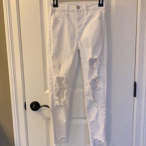American Eagle Next Level Stretch Super Hi-Rise Jegging Crop Distressed …